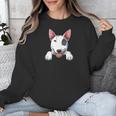 Bull Terrier Pocket Bull Terrier Peeking Out Pocket Unisex Sweatshirt, funny design