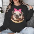 Cute Pug Shirt Donut Girls Dog Unisex Sweatshirt, funny design