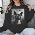 Dog Mom Dad Alien Selfie Boston Terrier UFO For Men Women Unisex Sweatshirt, Mom Gifts, Boston Terrier Dad Gifts, Boston Terrier Mom Gifts, funny design