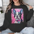 Dog Pink Boston Terrier Unisex Sweatshirt, funny design