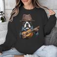 Guitar Shirt Boston Terrier Dog Playing Acoustic Guitar Unisex Sweatshirt, funny design
