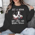 Just a Woman Who Loves Her Boston Terrier Cute Dog Mom Unisex Sweatshirt, Mom Gifts, Boston Terrier Mom Gifts, funny design