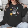 Kawaii Kids & Boys Astronaut Space Boston Terrier Dog Lover Unisex Sweatshirt, funny design