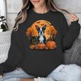 Pumpkin Boston Terrier Costume On Boston Terrier Halloween Unisex Sweatshirt, Boston Terrier Halloween Gifts, funny design