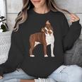 Red Boston Terrier Dog Unisex Sweatshirt, funny design