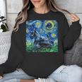 Scottish Terrier Starry Night Scotty Dog Art By Aja Unisex Sweatshirt, funny design