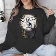 Spooky Halloween Moon Boston Terrier Boston Bull Bostie Unisex Sweatshirt, Boston Terrier Halloween Gifts, funny design