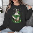 St Patrick's Day Leprechaun Boston Terrier Dog Shamrock For Men Women Kids Unisex Sweatshirt, funny design