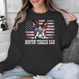 Vintage Boston Terrier Dad American Flag Father's Day Unisex Sweatshirt, Boston Terrier Dad Gifts, American Boston Terrier Gifts, funny design