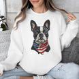 Boston Terrier American Flag Unisex Sweatshirt, American Boston Terrier Gifts, funny design