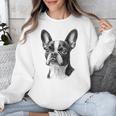 Boston Terrier Dog Motif Pet Illustration Boston Terrier For Men Women Kids Unisex Sweatshirt, funny design