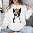 Boston Terrier Dog Wearing Crown For Men Women Girls Kids Unisex Sweatshirt, funny design