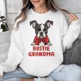 Boston Terrier Grandma Dog Lovers Puppy Bostie Owner Unisex Sweatshirt, funny design