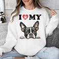 Boston Terrier I Heart My Dog Dog Lover Unisex Sweatshirt, funny design