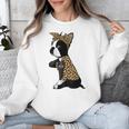 Boston Terrier Lover I Love Mom Tattoo Leopard Unisex Sweatshirt, Mom Gifts, Boston Terrier Mom Gifts, funny design