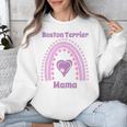 Boston Terrier Mama Cute Rainbow Paw Heart Shape Unisex Sweatshirt, funny design