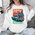 Boston Terrier Merry Christmas Tree Truck Santa Dog X-Mas Unisex Sweatshirt, Boston Terrier Christmas Gifts, funny design