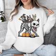 Boston Terrier Skeleton Mummy Witch Halloween Unisex Sweatshirt, Boston Terrier Halloween Gifts, funny design