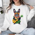 Hawaiian Boston Terrier & Pineapple Ukulele Summer Vacation Unisex Sweatshirt, funny design