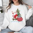 Santa Ugly Christmas Tree Lights Boston Terrier Dog Lover Unisex Sweatshirt, Boston Terrier Christmas Gifts, funny design