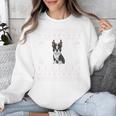 Ugly Xmas Sweater Style Boston Terrier Reindeer Christmas Unisex Sweatshirt, Boston Terrier Christmas Gifts, funny design