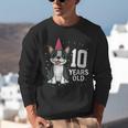 10 Years Old Birthday Boston Terrier Dog Lover 10th Party For Men Women Kids Unisex Sweatshirt, funny gift