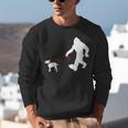Bigfoot Walking With Bull Terrier Dog Unisex Sweatshirt, funny gift