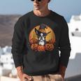 Boston Terrier Bostie Dog Breed Pet Halloween Pumpkins Unisex Sweatshirt, Boston Terrier Halloween Sweatshirts, funny gift