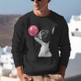Boston Terrier Dog Blowing Chewing Bubble Gum Pink Unisex Sweatshirt, funny gift