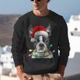 Boston Terrier Dog Santa Christmas Tree Lights Xmas Unisex Sweatshirt, Boston Terrier Christmas Sweatshirts, funny gift