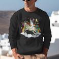 Boston Terrier Riding Unicorn Boys Girls Kids Rainbow Unisex Sweatshirt, Boston Terrier Riding Sweatshirts, funny gift