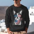 Boston Terrier USA Flag Sunglasses Patriotic 4th Of July Unisex Sweatshirt, Patriotic Boston Terrier Sweatshirts, Boston Terrier 4th Of July Sweatshirts, funny gift