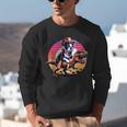 Boston Terrier Wearing A Cowboy Hat On T-Rex Unisex Sweatshirt, funny gift
