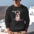 Brown Boston Terrier With Flowers And Feathers Unisex Sweatshirt, funny gift
