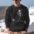 Halloween Boston Terrier And Skeleton Unisex Sweatshirt, Boston Terrier Halloween Sweatshirts, funny gift