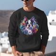 Watercolor Floral Boston Terrier Mama Dog Lover Mother's Day Unisex Sweatshirt, funny gift