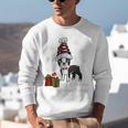 Boston Terrier Christmas T Shirt-Life Is Merrier Premium Tri-Blend Unisex Sweatshirt, Boston Terrier Christmas Sweatshirts, funny gift