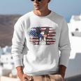 Boston Terrier Dad American Flag 4th Of July Dog Fathers Day Unisex Sweatshirt, American Boston Terrier Sweatshirts, Boston Terrier Dad Sweatshirts, Boston Terrier 4th Of July Sweatshirts, funny gift