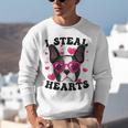 Boston Terrier Heart Glasses Girls Bostie Valentines Day Unisex Sweatshirt, funny gift