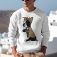 Boston Terrier Lover I Love Mom Tattoo Leopard Unisex Sweatshirt, Boston Terrier Mom Sweatshirts, funny gift