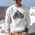 Cool Boston Terrier Riding a Motorcycle Biker Dog Lover For Men Women Kids Unisex Sweatshirt, Boston Terrier Riding Sweatshirts, funny gift