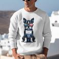 USA Flag Boston Terrier Best Dog Mom Ever 2025 Unisex Sweatshirt, Boston Terrier Mom Sweatshirts, funny gift