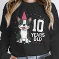 10 Years Old Birthday Boston Terrier Dog Lover 10th Party For Men Women Kids Unisex Sweatshirt, novelty gifts, funny gifts