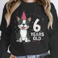 6 Years Old Birthday Boston Terrier Dog Lover 6th Party Kid Unisex Sweatshirt, novelty gifts, funny gifts