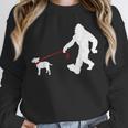 Bigfoot Walking With Bull Terrier Dog Unisex Sweatshirt, novelty gifts, funny gifts