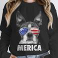 Boston Terrier 4th Of July Merica Men Women USA Flag Vintage Unisex Sweatshirt, novelty gifts, funny gifts