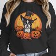 Boston Terrier Bostie Dog Breed Pet Halloween Pumpkins Unisex Sweatshirt, novelty gifts, funny gifts