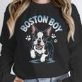 Boston Terrier Boy Cute Cartoon Dog Owner Pet Boston Terrier Unisex Sweatshirt, novelty gifts, funny gifts