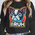 Boston Terrier Bruh Dog Lover Unisex Sweatshirt, novelty gifts, funny gifts