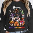 Boston Terrier Dog Christmas Happy Hallothankmas Halloween For Men Women Kids Unisex Sweatshirt, novelty gifts, funny gifts